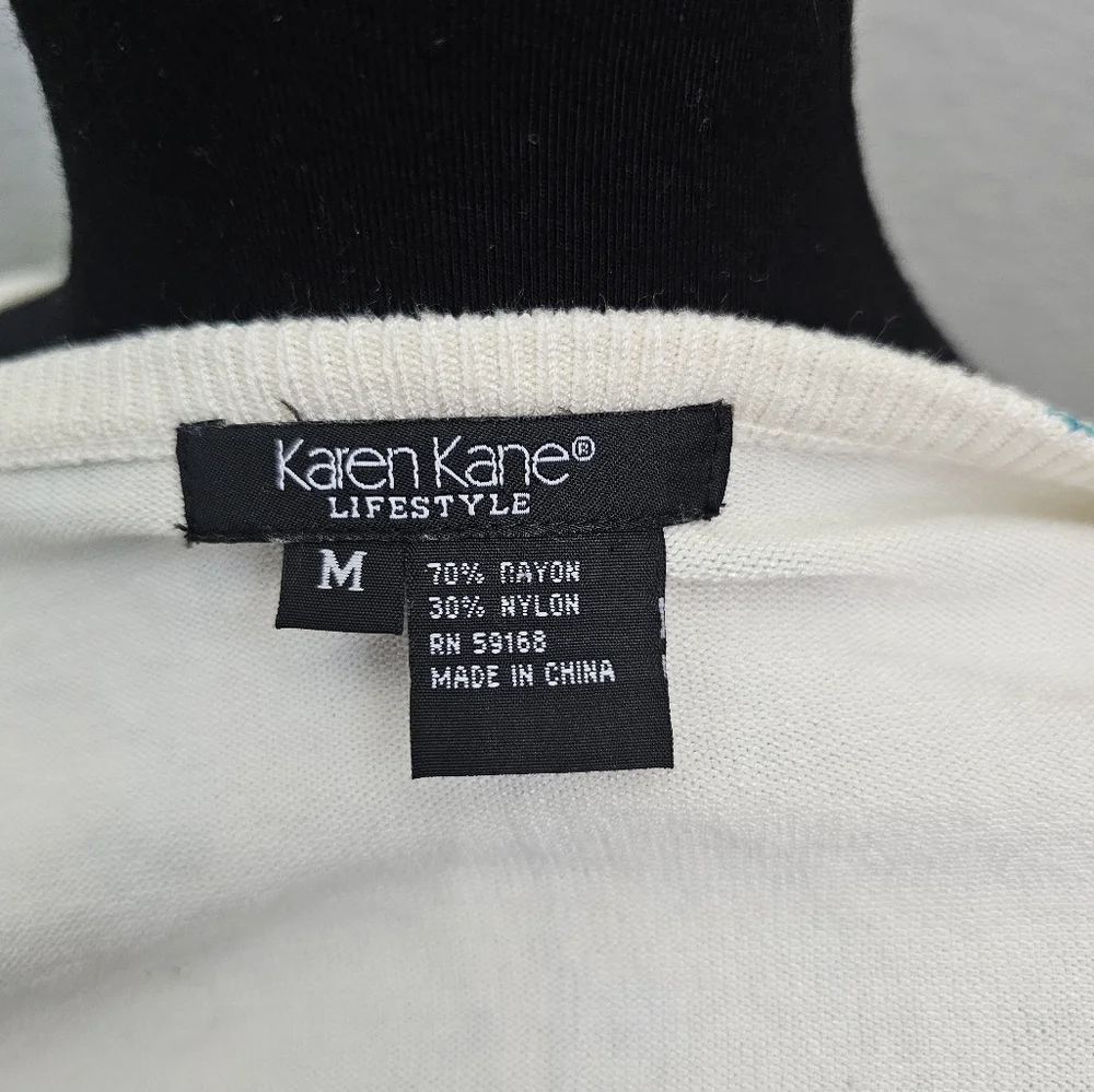 Vintage Karen Kane Sequin Leopard Sweater Top & Cardigan Medium - Picture 9 of 10